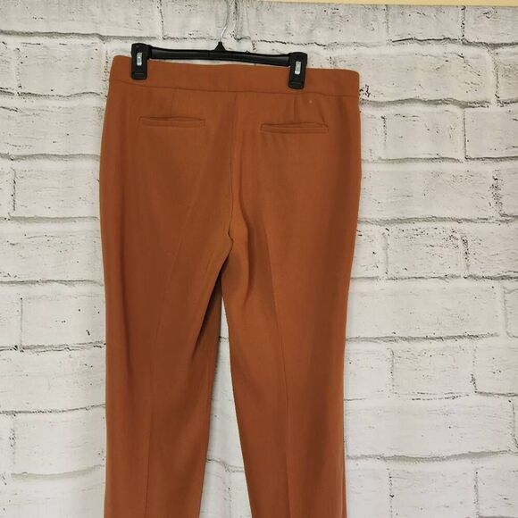 J. Crew Womens Brown Pleated High Rise Straight Leg Trouser Dress Pants Size 6 - Picture 8 of 13